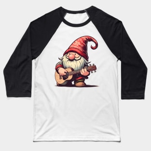 Gnomo navideño con guitarra 2 Baseball T-Shirt